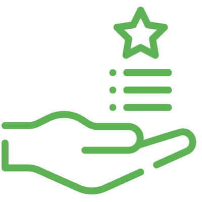 Hand with list and star hovering above Icon