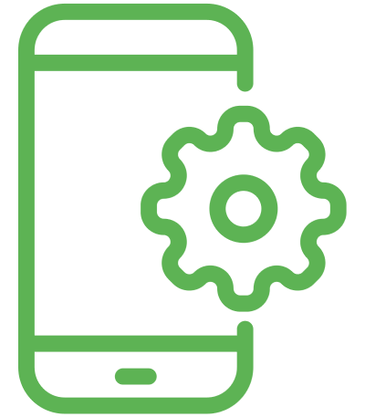 Phone with gear icon