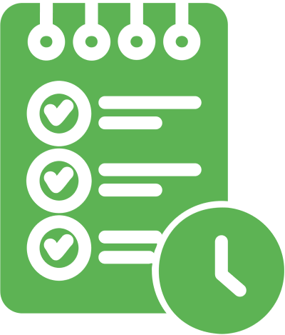 Checklist with clock icon